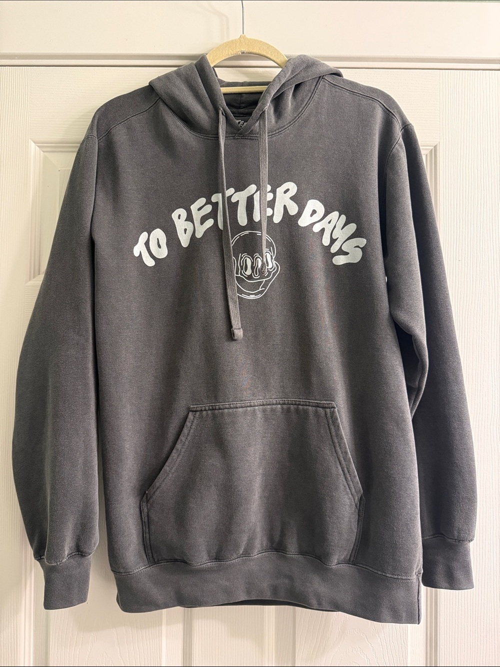 Emma Atterbury To Better Days Graphic Hoodie Sweatshirt - Charcoal Gray